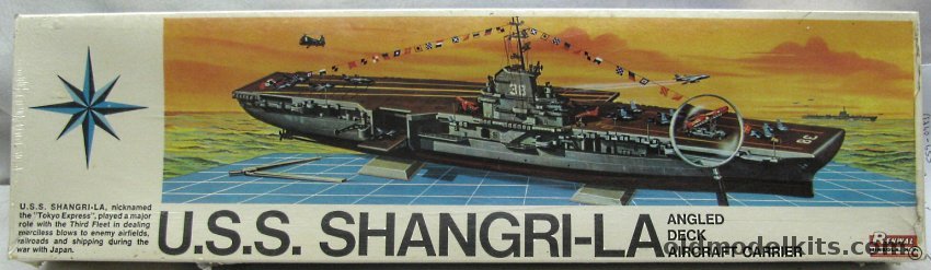 Renwal 1/500 USS Shangri-La Angled Deck Aircraft Carrier with Regulus Missile, 600 plastic model kit